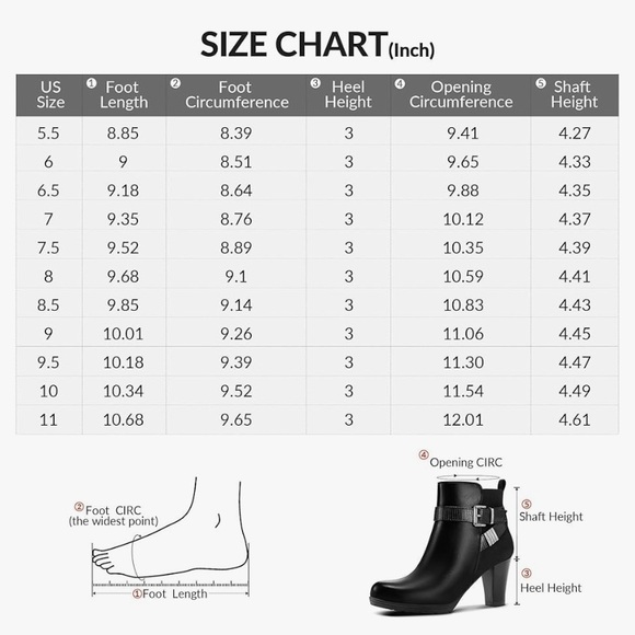 Black zip up booties. - Picture 5 of 5